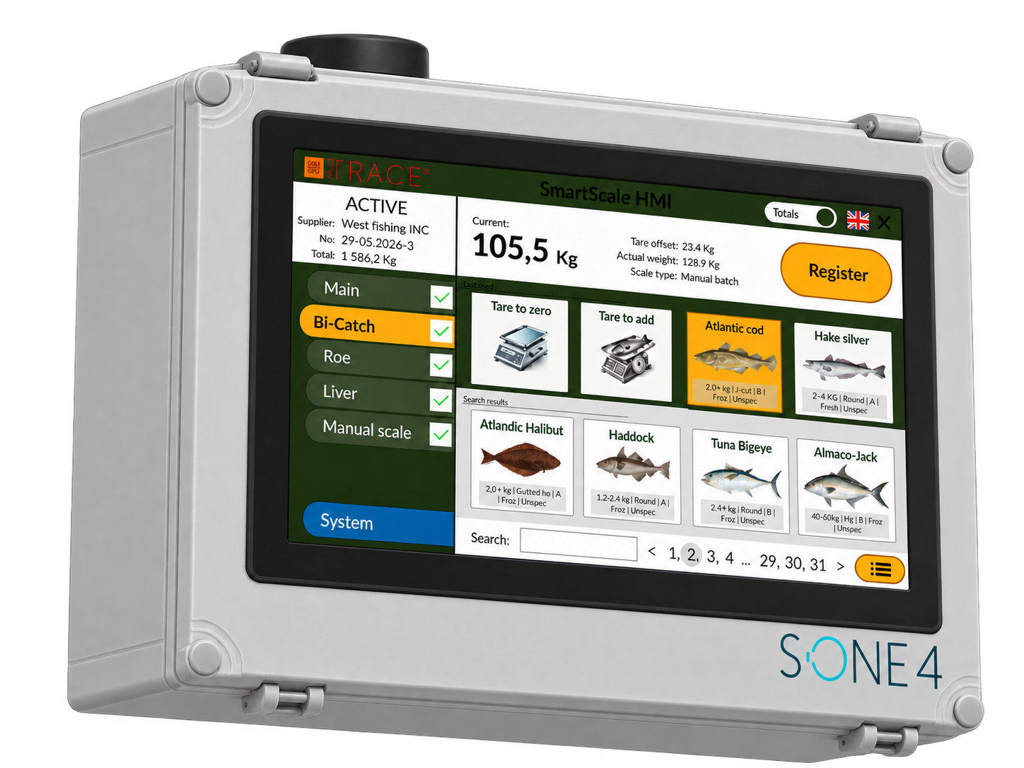 Exact Weighing Station with touch panel, Smart Scale and puck antenna